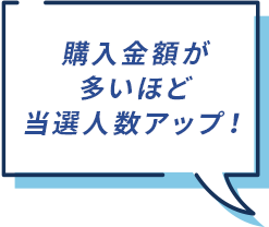 購入金額が多いほど当選人数アップ！