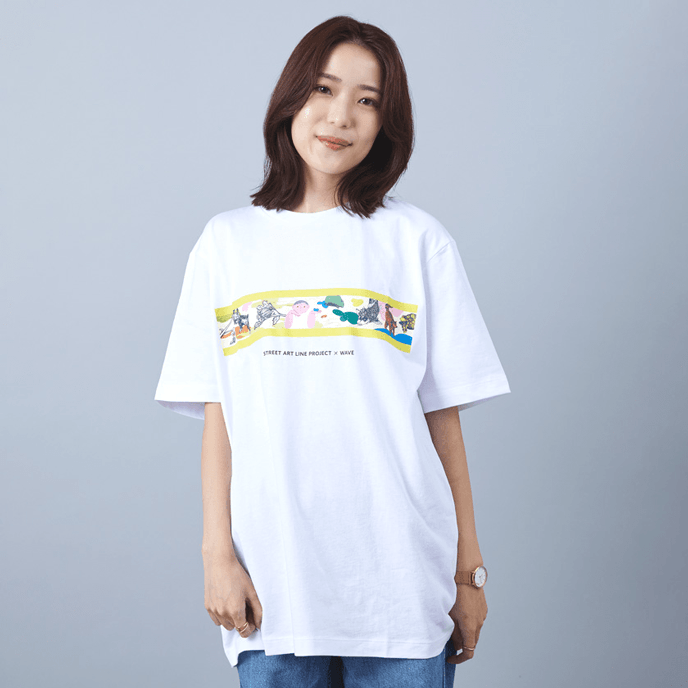 STREET ART LINE PROJECT×WAVE チャリティ Tシャツ WHITE Mサイズ